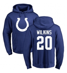 NFL Nike Indianapolis Colts #20 Jordan Wilkins Royal Blue Name & Number Logo Pullover Hoodie