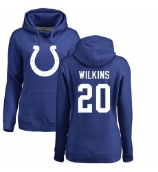 NFL Women's Nike Indianapolis Colts #20 Jordan Wilkins Royal Blue Name & Number Logo Pullover Hoodie