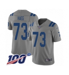 Youth Indianapolis Colts #73 Joe Haeg Limited Gray Inverted Legend 100th Season Football Jersey