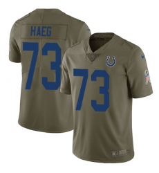 Youth Nike Indianapolis Colts #73 Joe Haeg Limited Olive 2017 Salute to Service NFL Jersey