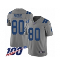 Men's Indianapolis Colts #80 Chester Rogers Limited Gray Inverted Legend 100th Season Football Jersey