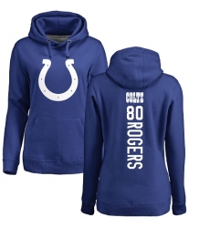 NFL Women's Nike Indianapolis Colts #80 Chester Rogers Royal Blue Backer Pullover Hoodie