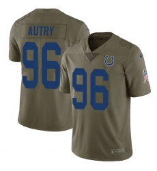 Men's Nike Indianapolis Colts #96 Denico Autry Limited Olive 2017 Salute to Service NFL Jersey