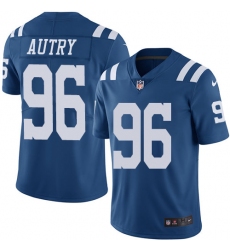 Youth Nike Indianapolis Colts #96 Denico Autry Limited Royal Blue Rush Vapor Untouchable NFL Jersey