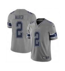 Men's Dallas Cowboys #2 Brett Maher Limited Gray Inverted Legend Football Jersey
