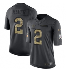 Men's Nike Dallas Cowboys #2 Brett Maher Limited Black 2016 Salute to Service NFL Jersey