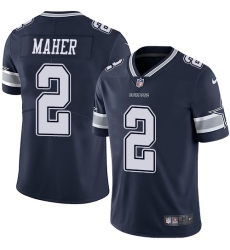 Youth Nike Dallas Cowboys #2 Brett Maher Navy Blue Team Color Vapor Untouchable Limited Player NFL Jersey