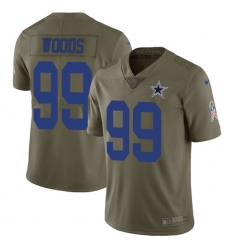 Men's Nike Dallas Cowboys #99 Antwaun Woods Limited Olive 2017 Salute to Service NFL Jersey