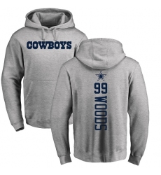 NFL Nike Dallas Cowboys #99 Antwaun Woods Ash Backer Pullover Hoodie