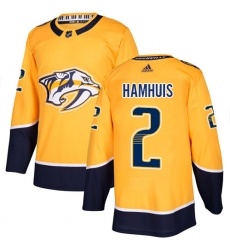 Men's Adidas Nashville Predators #2 Dan Hamhuis Premier Gold Home NHL Jersey