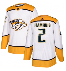 Youth Adidas Nashville Predators #2 Dan Hamhuis Authentic White Away NHL Jersey