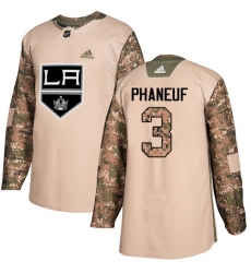 Youth Adidas Los Angeles Kings #3 Dion Phaneuf Authentic Camo Veterans Day Practice NHL Jersey