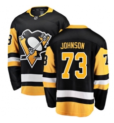 Men's Pittsburgh Penguins #73 Jack Johnson Authentic Black Home Fanatics Branded Breakaway NHL Jersey