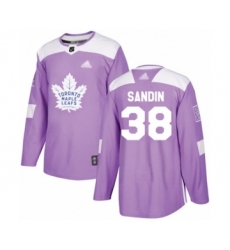Youth Toronto Maple Leafs #38 Rasmus Sandin Authentic Purple Fights Cancer Practice Hockey Jersey