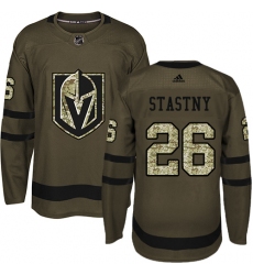 Men's Adidas Vegas Golden Knights #26 Paul Stastny Authentic Green Salute to Service NHL Jersey