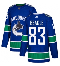 Men's Adidas Vancouver Canucks #83 Jay Beagle Authentic Blue Home NHL Jersey