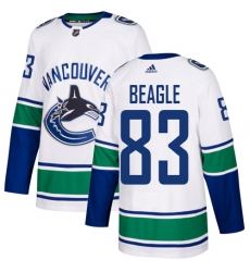 Youth Adidas Vancouver Canucks #83 Jay Beagle Authentic White Away NHL Jersey