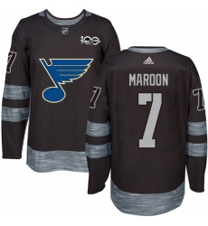 Men's Adidas St. Louis Blues #7 Patrick Maroon Authentic Black 1917-2017 100th Anniversary NHL Jersey