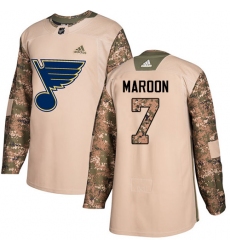 Youth Adidas St. Louis Blues #7 Patrick Maroon Authentic Camo Veterans Day Practice NHL Jersey