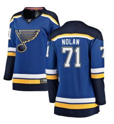 Women's St. Louis Blues #71 Jordan Nolan Fanatics Branded Royal Blue Home Breakaway NHL Jersey