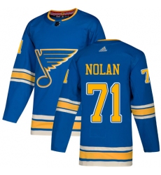 Youth Adidas St. Louis Blues #71 Jordan Nolan Authentic Navy Blue Alternate NHL Jersey