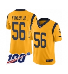 Men's Los Angeles Rams #56 Dante Fowler Jr Limited Gold Rush Vapor Untouchable 100th Season Football Jersey