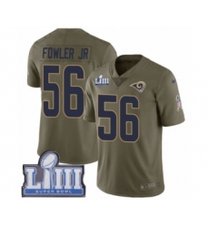 Youth Nike Los Angeles Rams #56 Dante Fowler Jr Limited Olive 2017 Salute to Service Super Bowl LIII Bound NFL Jersey