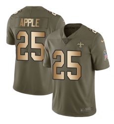 Men's Nike New Orleans Saints #25 Eli Apple Limited Olive Gold 2017 Salute to Service NFL Jersey