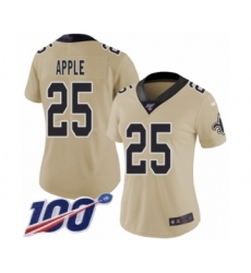 Women's New Orleans Saints #25 Eli Apple Limited Gold Inverted Legend 100th Season Football Jersey