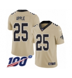 Youth New Orleans Saints #25 Eli Apple Limited Gold Inverted Legend 100th Season Football Jersey