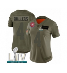 Women's San Francisco 49ers #4 Nick Mullens Limited Olive 2019 Salute to Service Super Bowl LIV Bound Football Jersey
