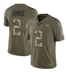 Youth Nike Jacksonville Jaguars #2 Landry Jones Limited Olive Camo 2017 Salute to Service NFL Jersey