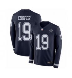 Men's Nike Dallas Cowboys #19 Amari Cooper Limited Navy Blue Therma Long Sleeve NFL Jersey