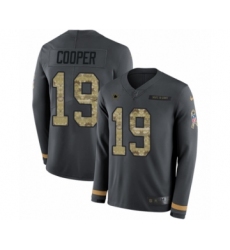 Youth Nike Dallas Cowboys #19 Amari Cooper Limited Black Salute to Service Therma Long Sleeve NFL Jersey
