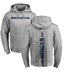 NFL Nike Denver Broncos #3 Colby Wadman Ash Backer Pullover Hoodie