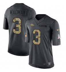 Youth Nike Denver Broncos #3 Colby Wadman Limited Black 2016 Salute to Service NFL Jersey