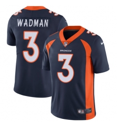 Youth Nike Denver Broncos #3 Colby Wadman Navy Blue Alternate Vapor Untouchable Limited Player NFL Jersey