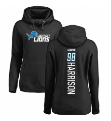 NFL Women's Nike Detroit Lions #98 Damon Harrison Black Backer Pullover Hoodie
