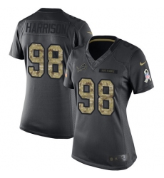 Women's Nike Detroit Lions #98 Damon Harrison Limited Black 2016 Salute to Service NFL Jersey