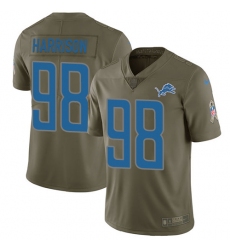 Youth Nike Detroit Lions #98 Damon Harrison Limited Olive 2017 Salute to Service NFL Jersey