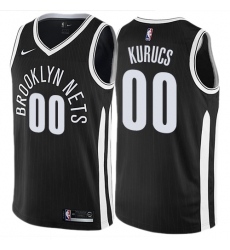 Men's Nike Brooklyn Nets #00 Rodions Kurucs Swingman Black NBA Jersey - City Edition