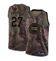 Women's Nike Detroit Pistons #27 Zaza Pachulia Swingman Camo Realtree Collection NBA Jersey