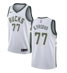 Men's Nike Milwaukee Bucks #77 Ersan Ilyasova Swingman White NBA Jersey - Association Edition