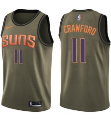 Youth Nike Phoenix Suns #11 Jamal Crawford Swingman Green Salute to Service NBA Jersey