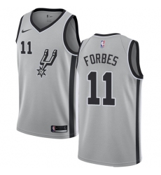 Women's Nike San Antonio Spurs #11 Bryn Forbes Swingman Silver NBA Jersey Statement Edition