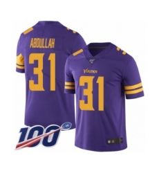Men's Minnesota Vikings #31 Ameer Abdullah Limited Purple Rush Vapor Untouchable 100th Season Football Jersey