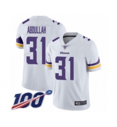 Men's Minnesota Vikings #31 Ameer Abdullah White Vapor Untouchable Limited Player 100th Season Football Jersey