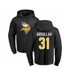 NFL Nike Minnesota Vikings #31 Ameer Abdullah Black Name & Number Logo Pullover Hoodie