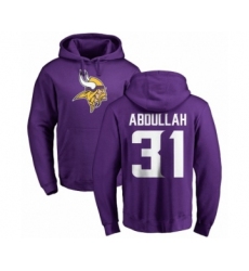 NFL Nike Minnesota Vikings #31 Ameer Abdullah Purple Name & Number Logo Pullover Hoodi