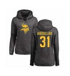 NFL Women's Nike Minnesota Vikings #31 Ameer Abdullah Ash One Color Pullover Hoodie